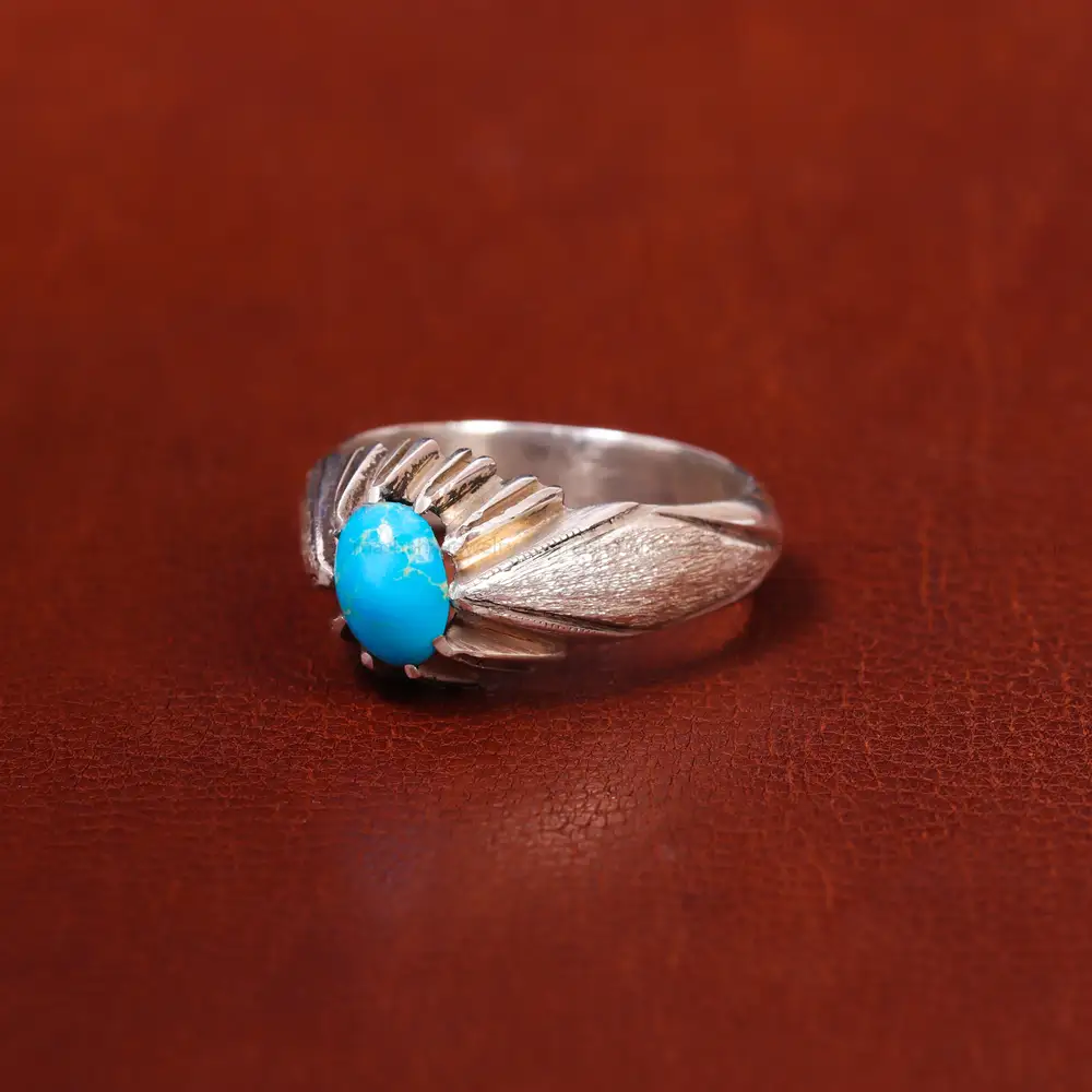 انگشتر فیروزه شجری مردانه کد 18011