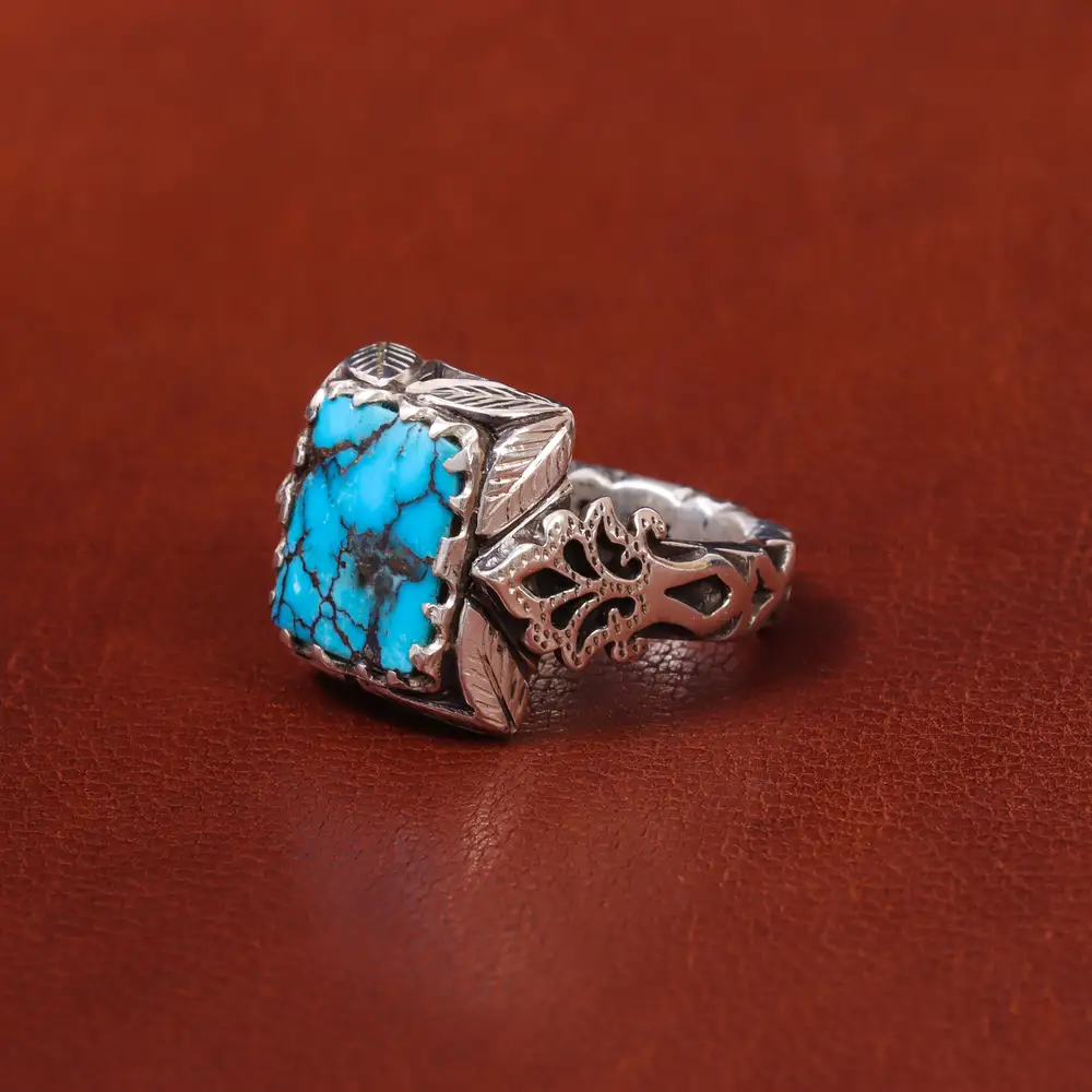 انگشتر فیروزه شجری مردانه کد 18026