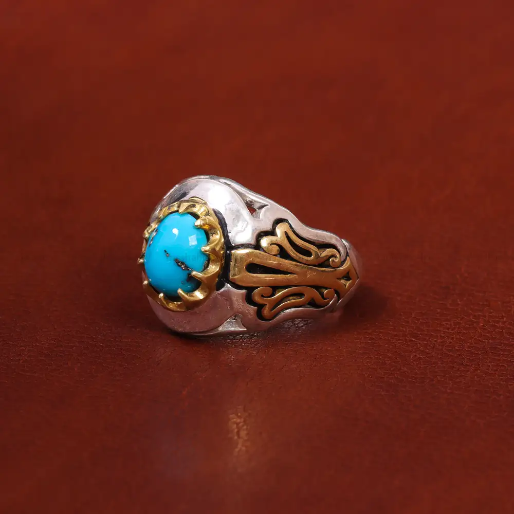 انگشتر فیروزه شجری مردانه کد 18381