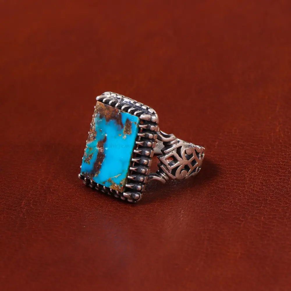 انگشتر فیروزه شجری مردانه کد 18444