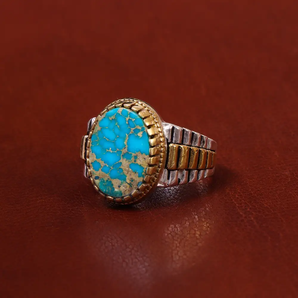 انگشتر فیروزه شجری مردانه کد 18581