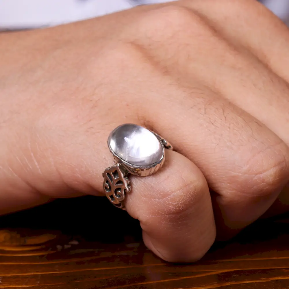 انگشتر دُر نجف مردانه کد 18003