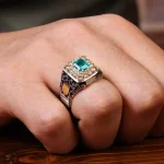 انگشتر زمرد مردانه کد 18371
