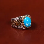 انگشتر فیروزه شجری مردانه کد 18586