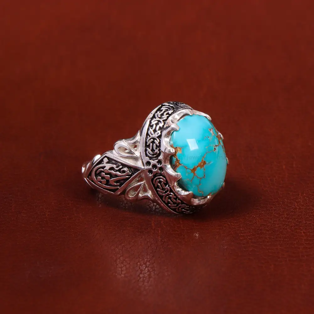 انگشتر فیروزه شجری مردانه کد 18593