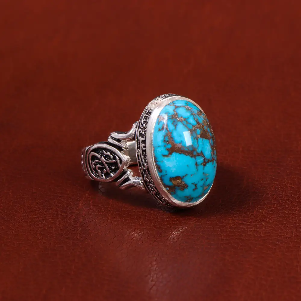 انگشتر فیروزه شجری مردانه کد 18597