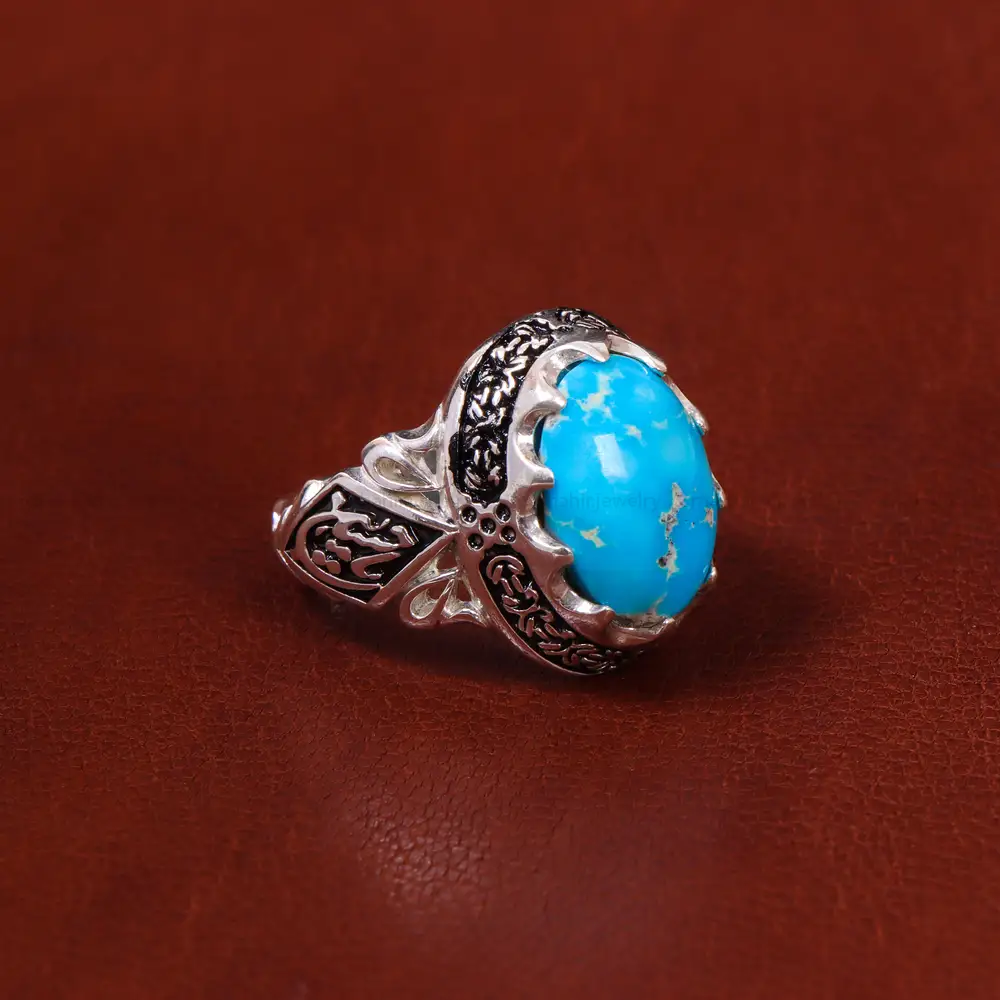 انگشتر فیروزه شجری مردانه کد 18598