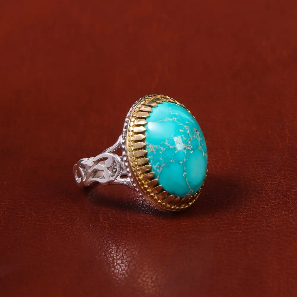 انگشتر فیروزه شجری مردانه کد 18608