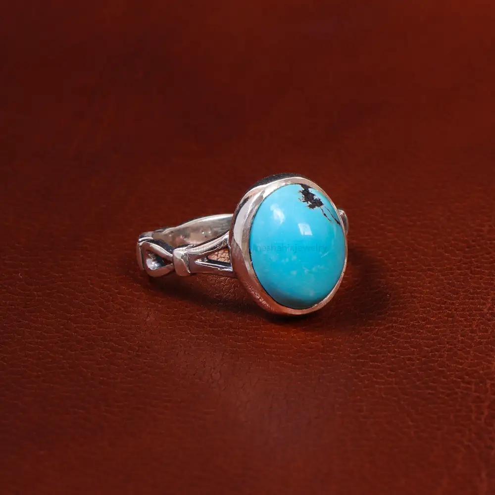 انگشتر فیروزه عجمی مردانه کد 18622