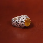 انگشتر یاقوت زرد مردانه کد 18634