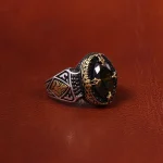 انگشتر زمرد سنتاتیک مردانه کد 18635