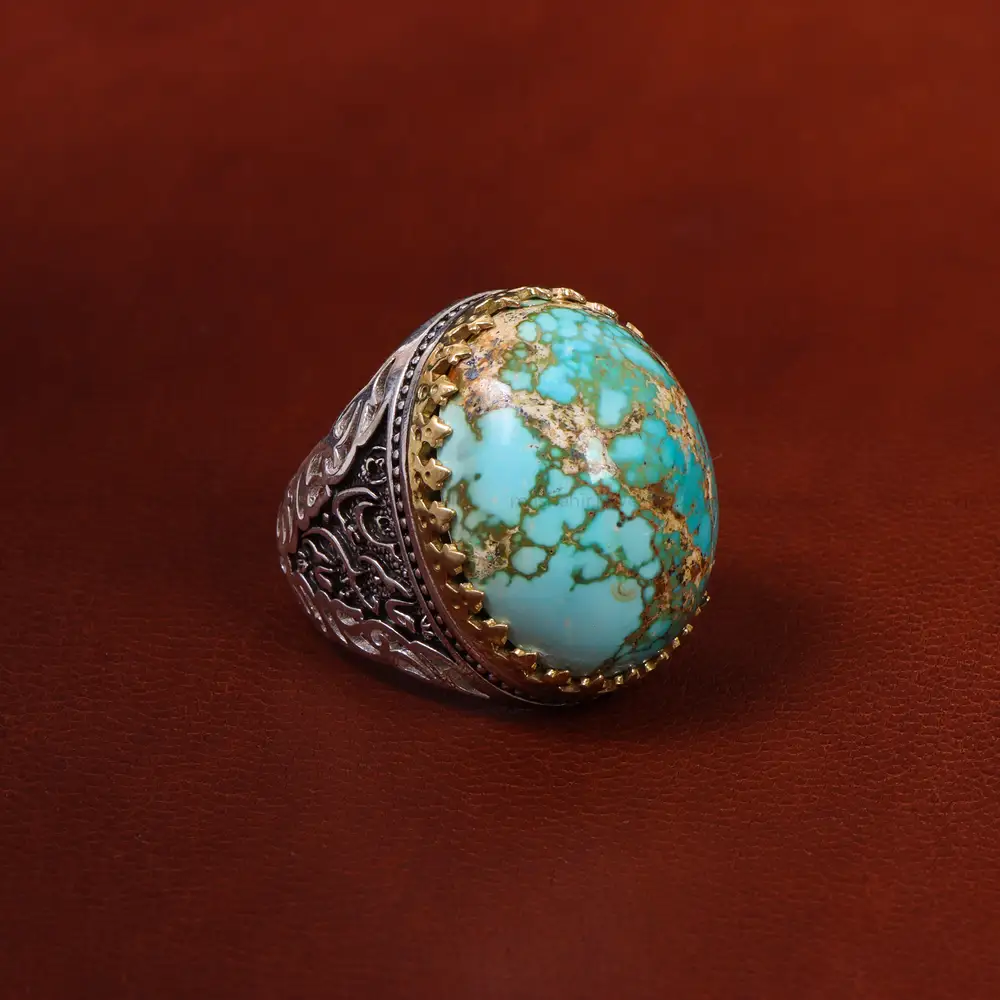 انگشتر فیروزه شجری مردانه کد 18660