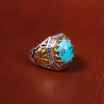 انگشتر فیروزه شجری مردانه کد 18694