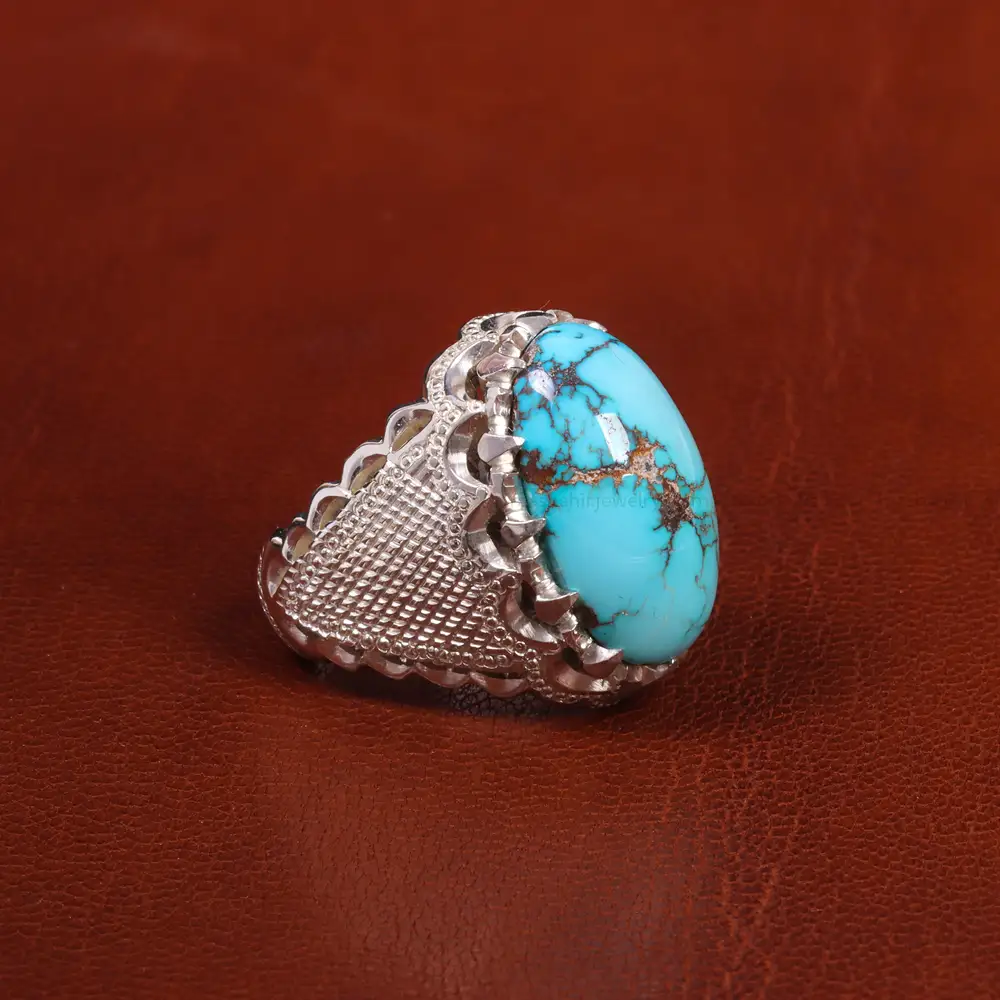 انگشتر فیروزه شجری مردانه کد 18711