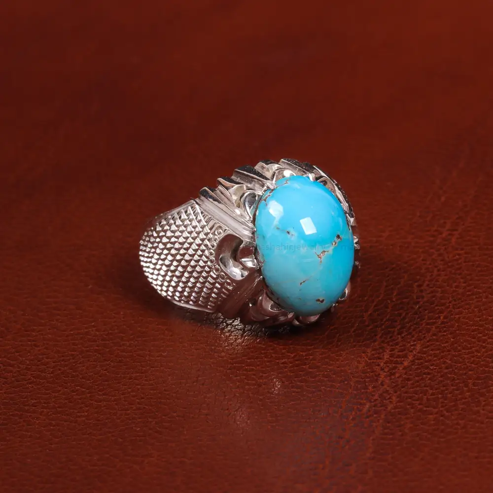 انگشتر فیروزه شجری مردانه کد 18716