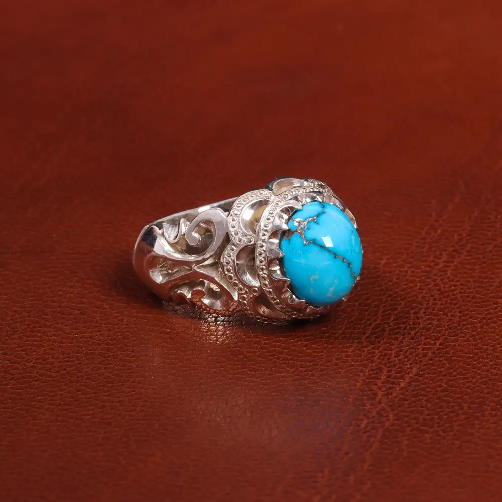 انگشتر فیروزه شجری مردانه کد 18723