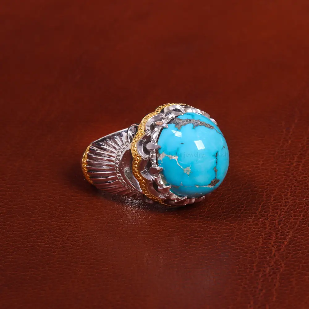 انگشتر فیروزه شجری مردانه کد 18725