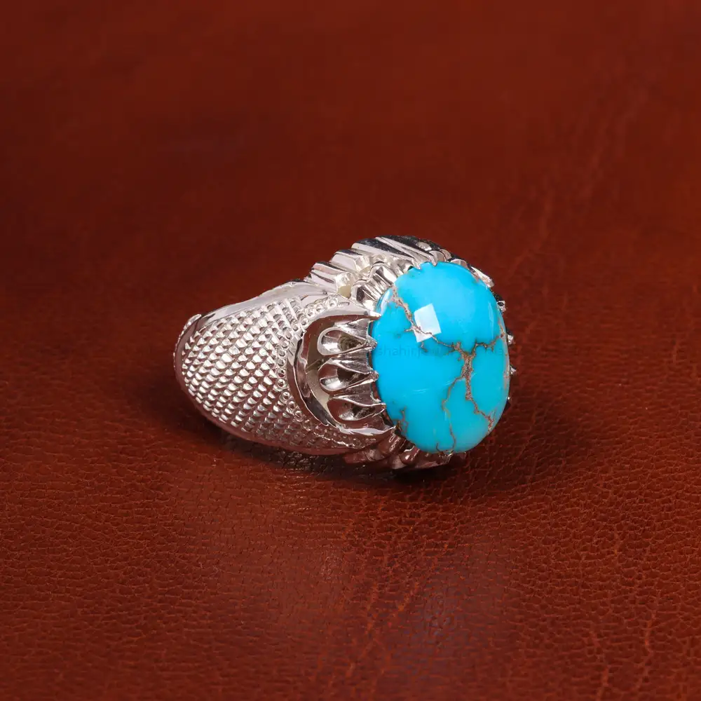 انگشتر فیروزه شجری مردانه کد 18734