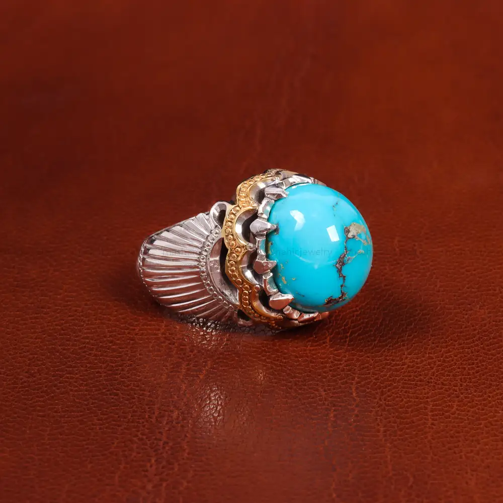 انگشتر فیروزه شجری مردانه کد 18746