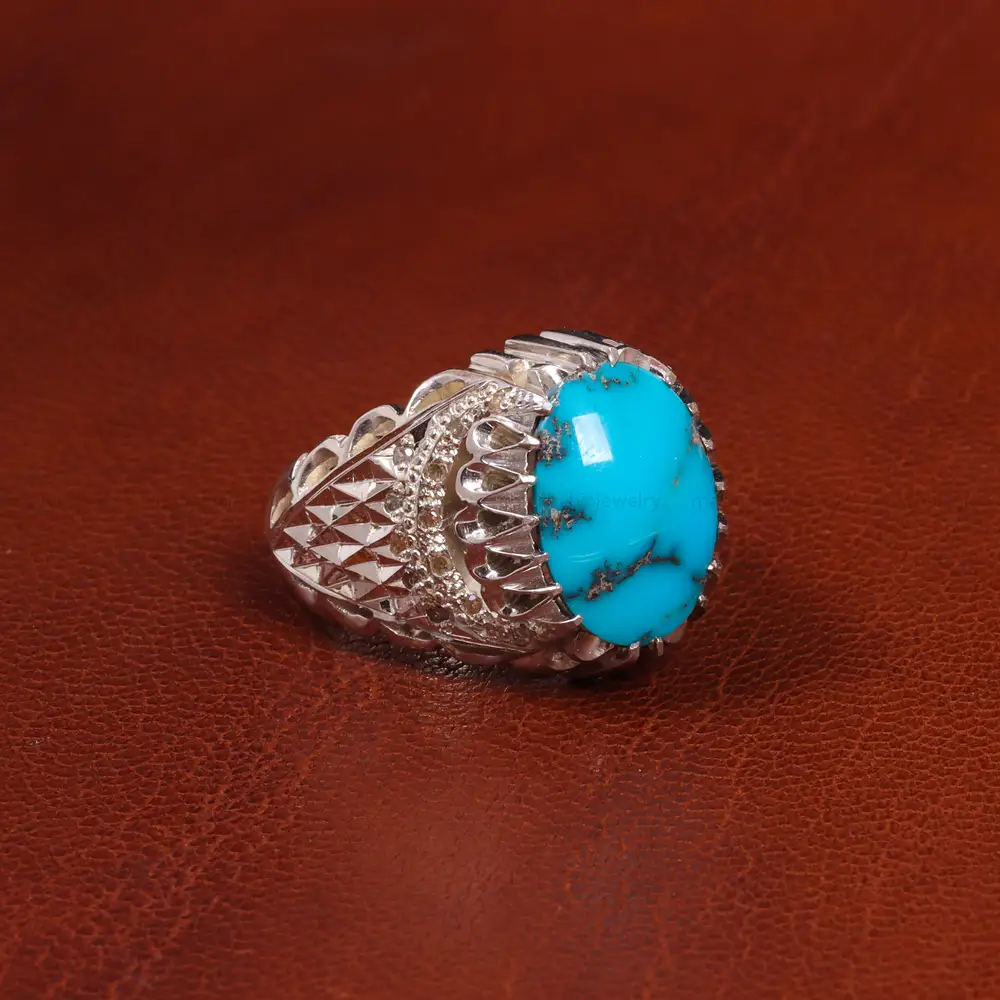 انگشتر فیروزه شجری مردانه کد 18755