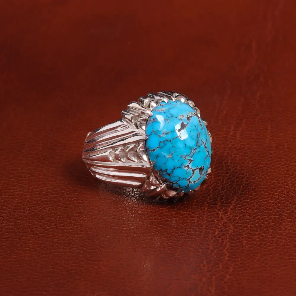 انگشتر فیروزه شجری مردانه کد 18756