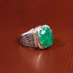 انگشتر زمرد مردانه کد 18802