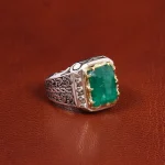 انگشتر زمرد مردانه کد 18803