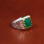 انگشتر زمرد مردانه کد 18804
