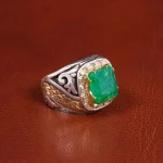 انگشتر زمرد مردانه کد 18805