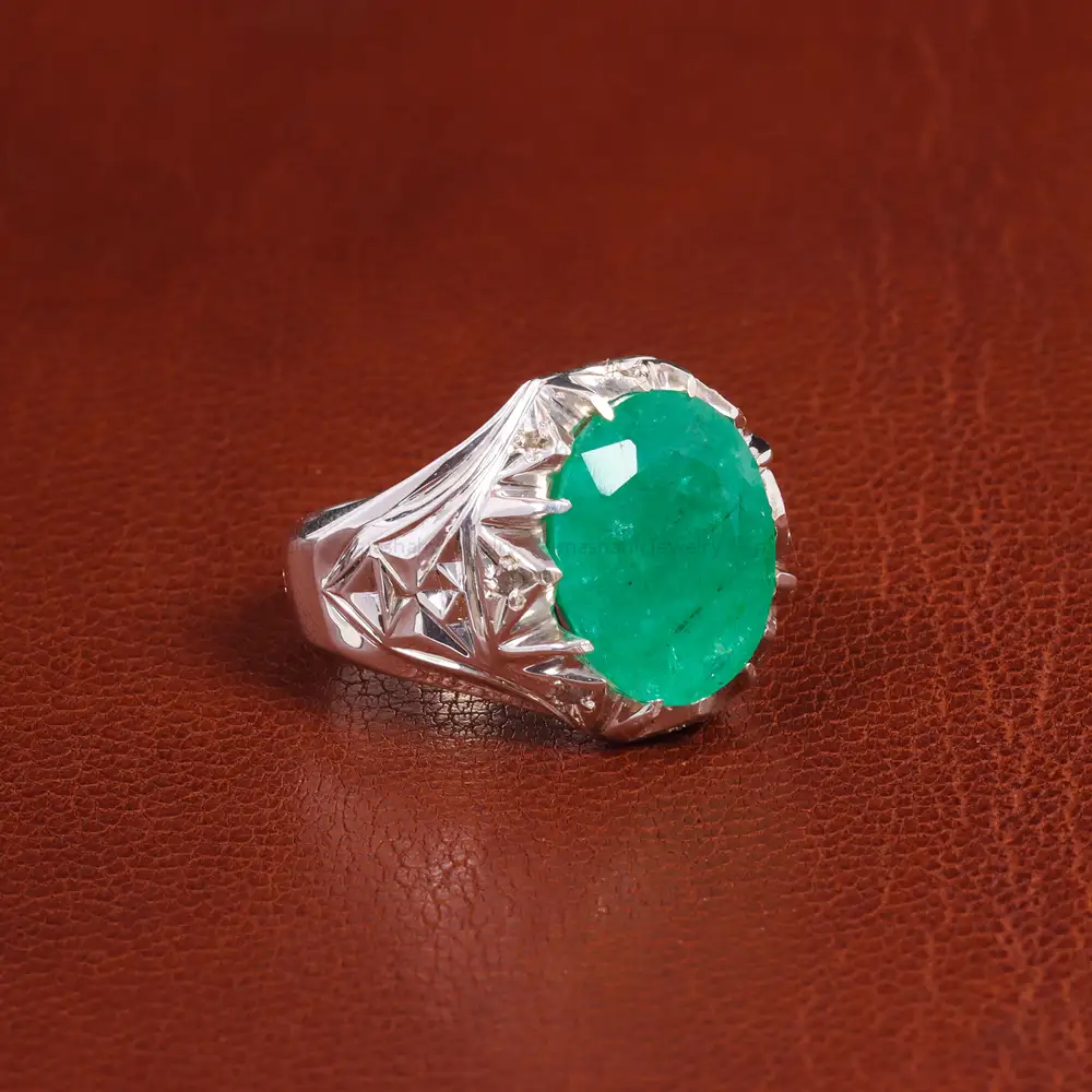 انگشتر زمرد مردانه کد 18819