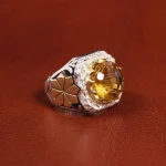 انگشتر سیترین مردانه کد 18827