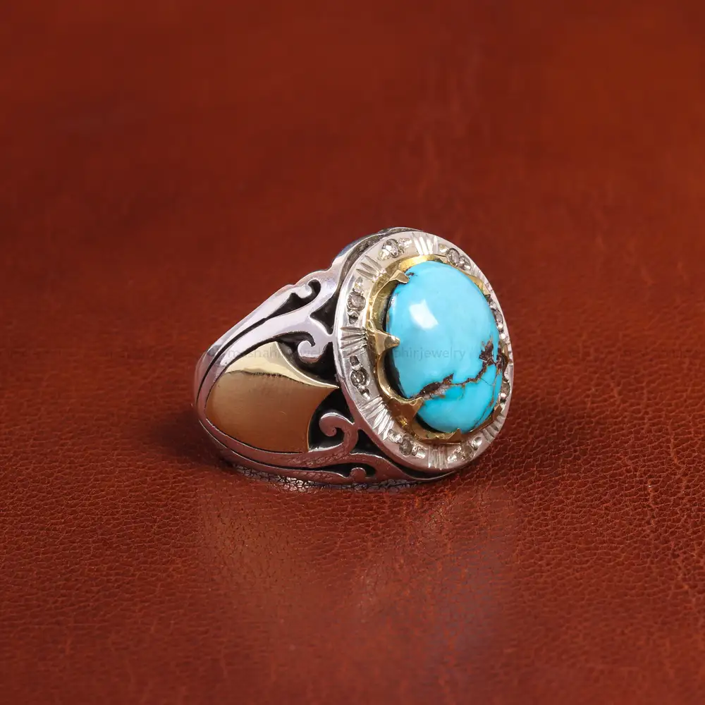 انگشتر فیروزه شجری مردانه کد 18830