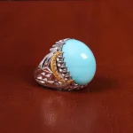 انگشتر فیروزه عجمی مردانه کد 18835
