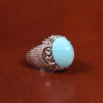 انگشتر فیروزه عجمی مردانه کد 18850