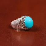 انگشتر فیروزه عجمی مردانه کد 18855