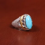 انگشتر فیروزه عجمی مردانه کد 18861