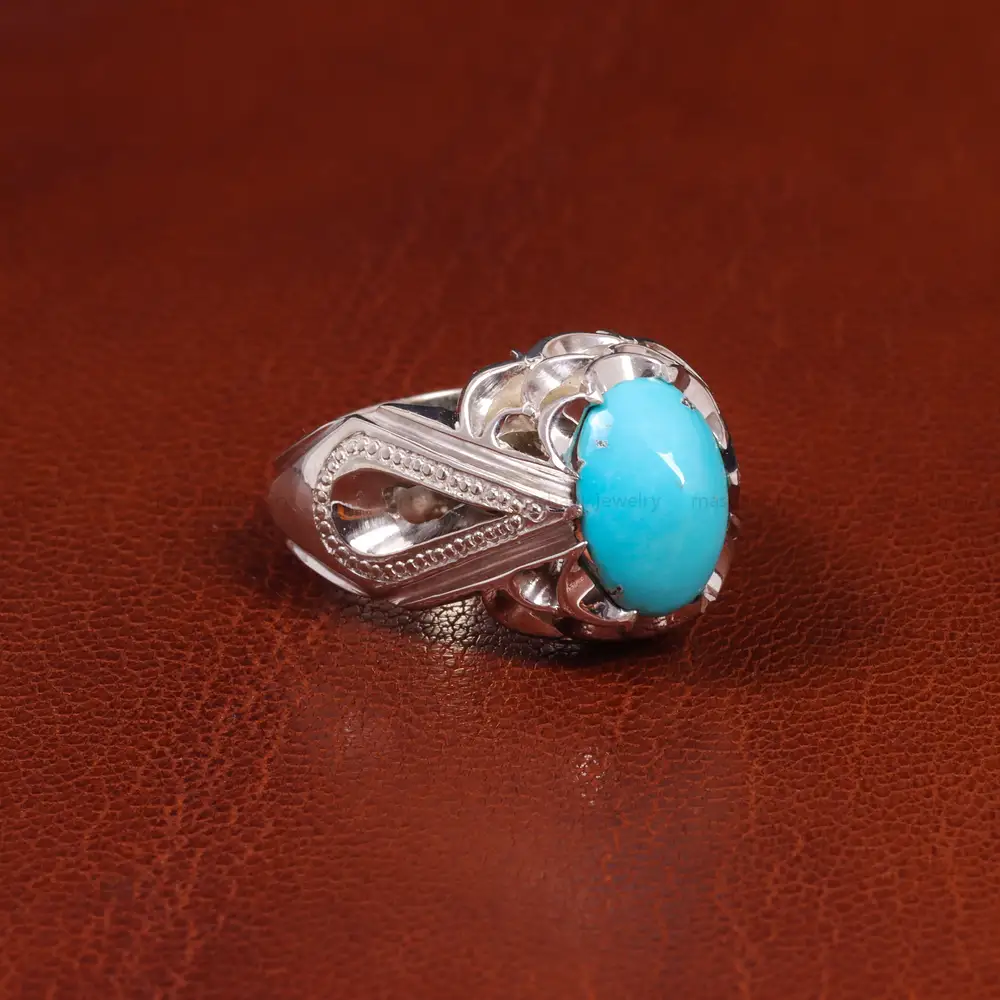 انگشتر فیروزه عجمی مردانه کد 18868