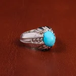 انگشتر فیروزه عجمی مردانه کد 18871