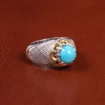 انگشتر فیروزه عجمی مردانه کد 18873