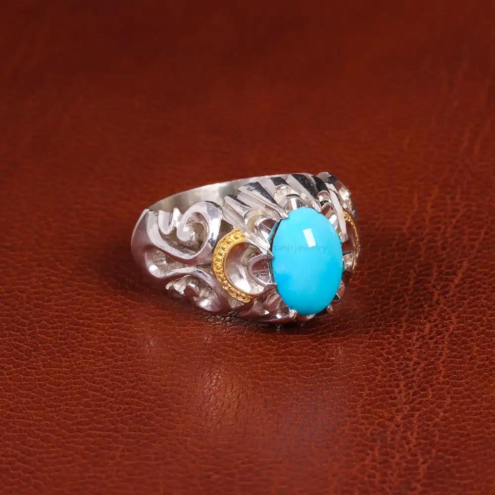 انگشتر فیروزه عجمی مردانه کد 18882