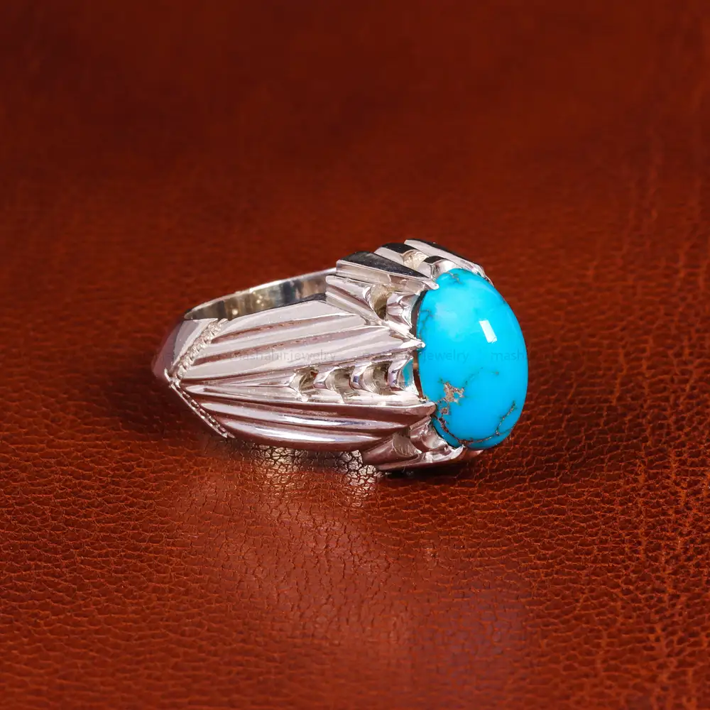 انگشتر فیروزه شجری مردانه کد 18884