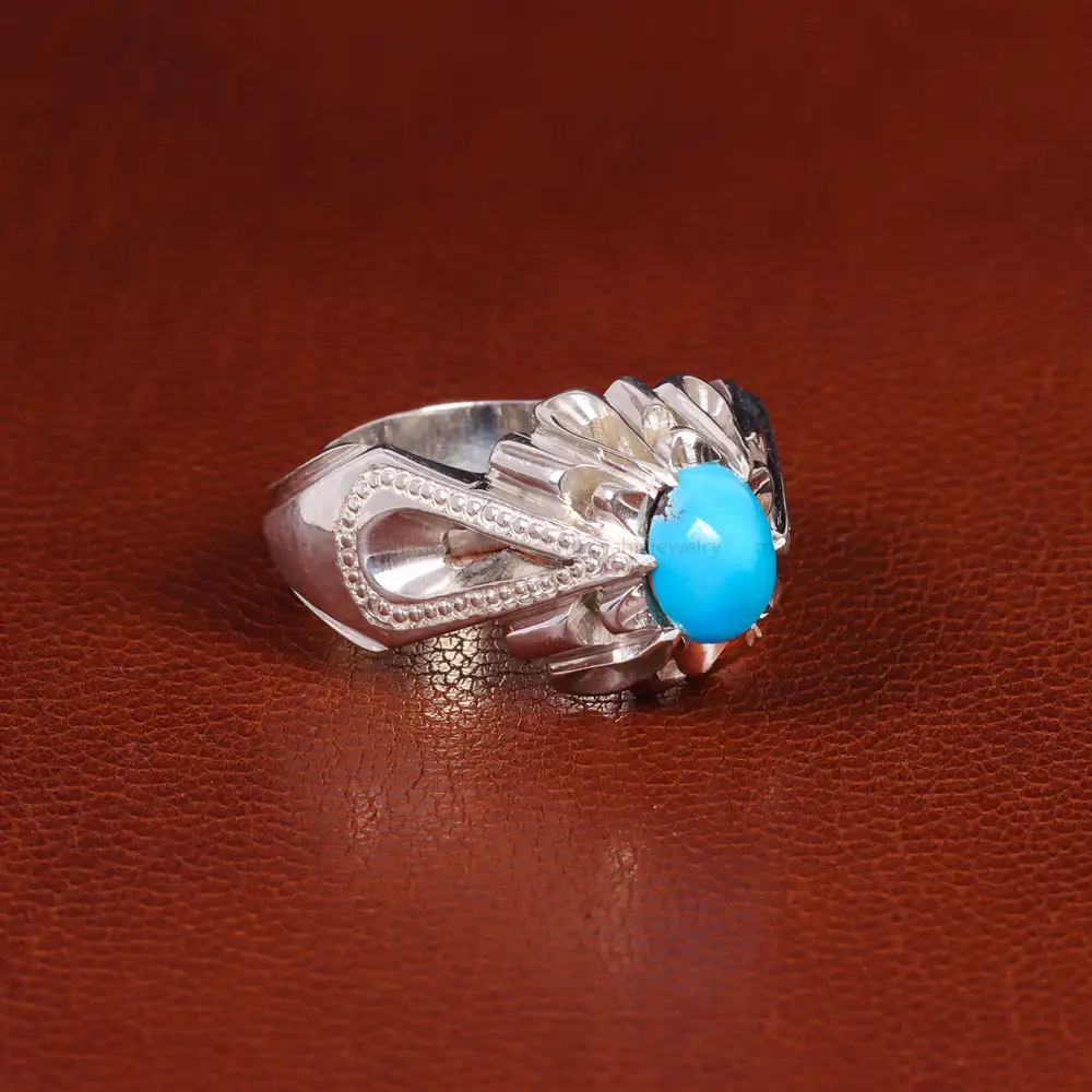 انگشتر فیروزه عجمی مردانه کد 18897