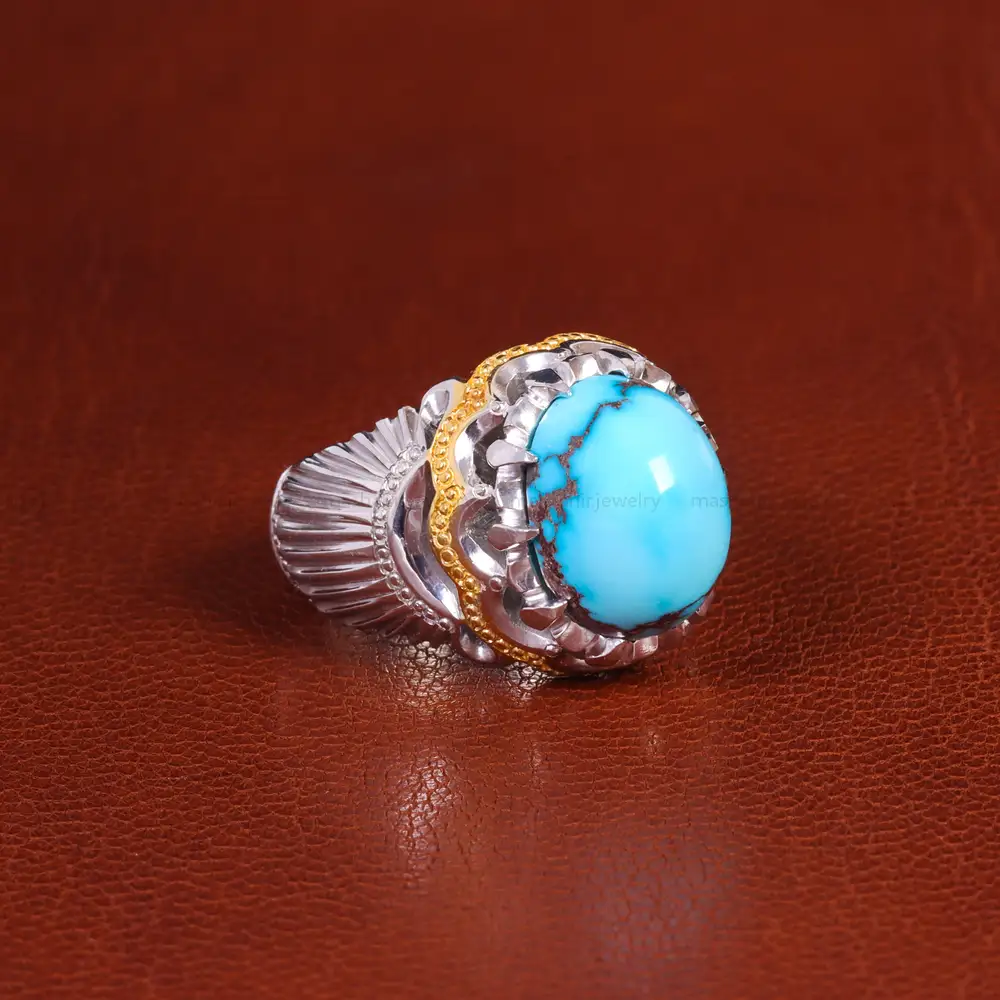 انگشتر فیروزه شجری مردانه کد 18898