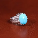 انگشتر فیروزه عجمی مردانه کد 18906