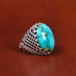 انگشتر فیروزه شجری مردانه کد 18909
