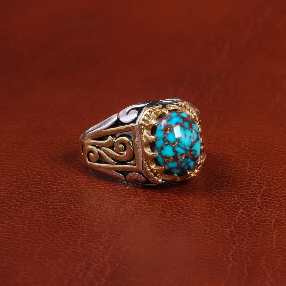 انگشتر فیروزه شجری مردانه کد 18917