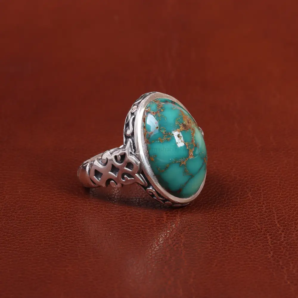 انگشتر فیروزه شجری مردانه کد 18919