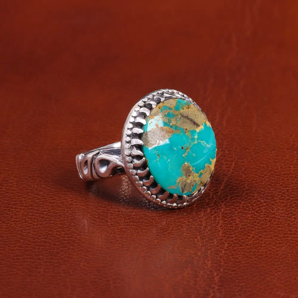 انگشتر فیروزه شجری مردانه کد 18920