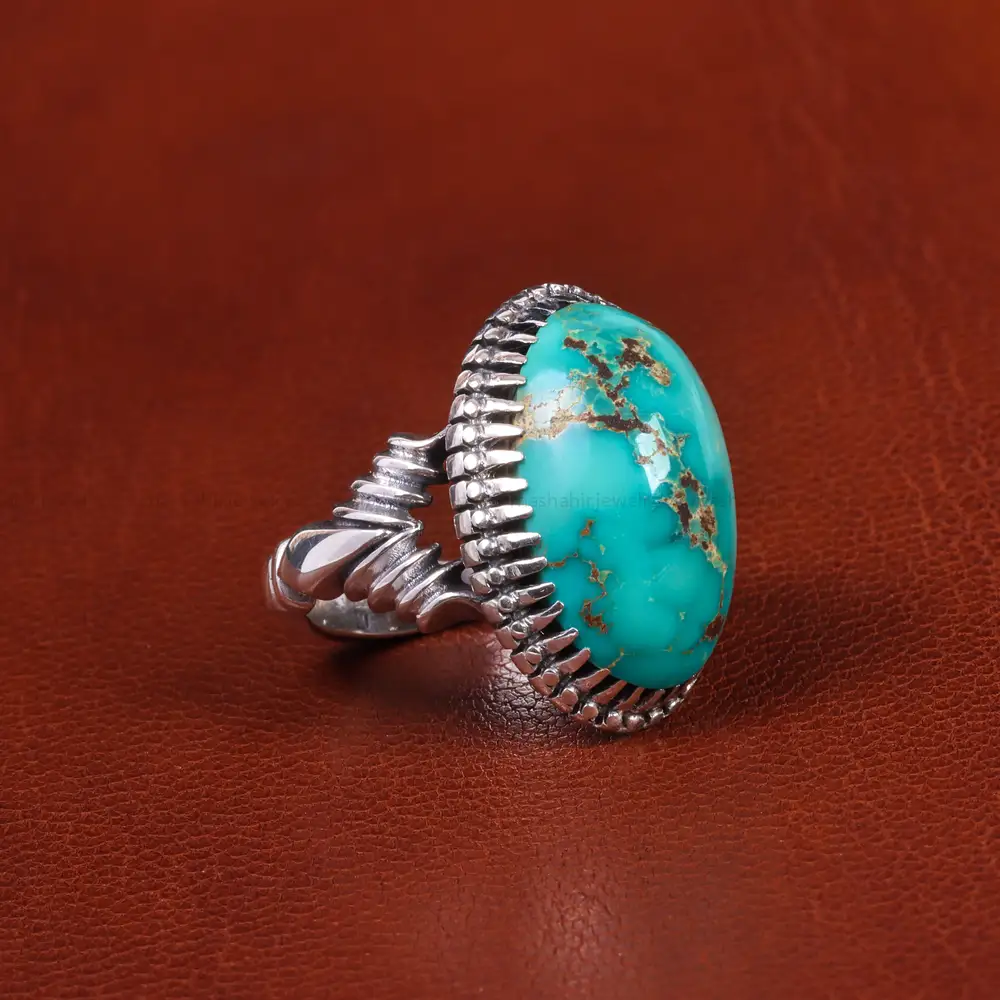 انگشتر فیروزه شجری مردانه کد 18932