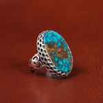 انگشتر فیروزه شجری مردانه کد 18948